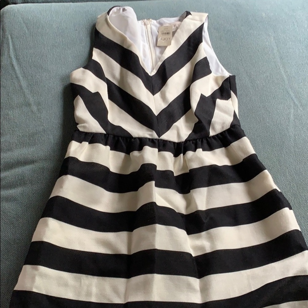 Ann Taylor Loft striped dress - Black and Cream